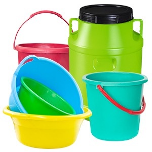 Basins, buckets, cans
