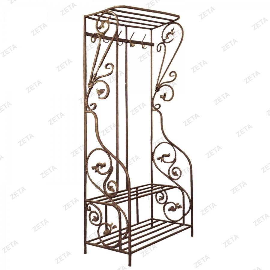 Dress up stand with shoe shelves (forged elements)