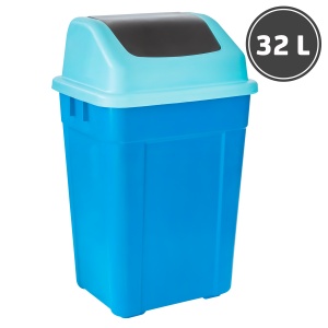 Пластиковые мусорные ведра и урны Ведро для мусора с клапаном, цветное (32 л.)