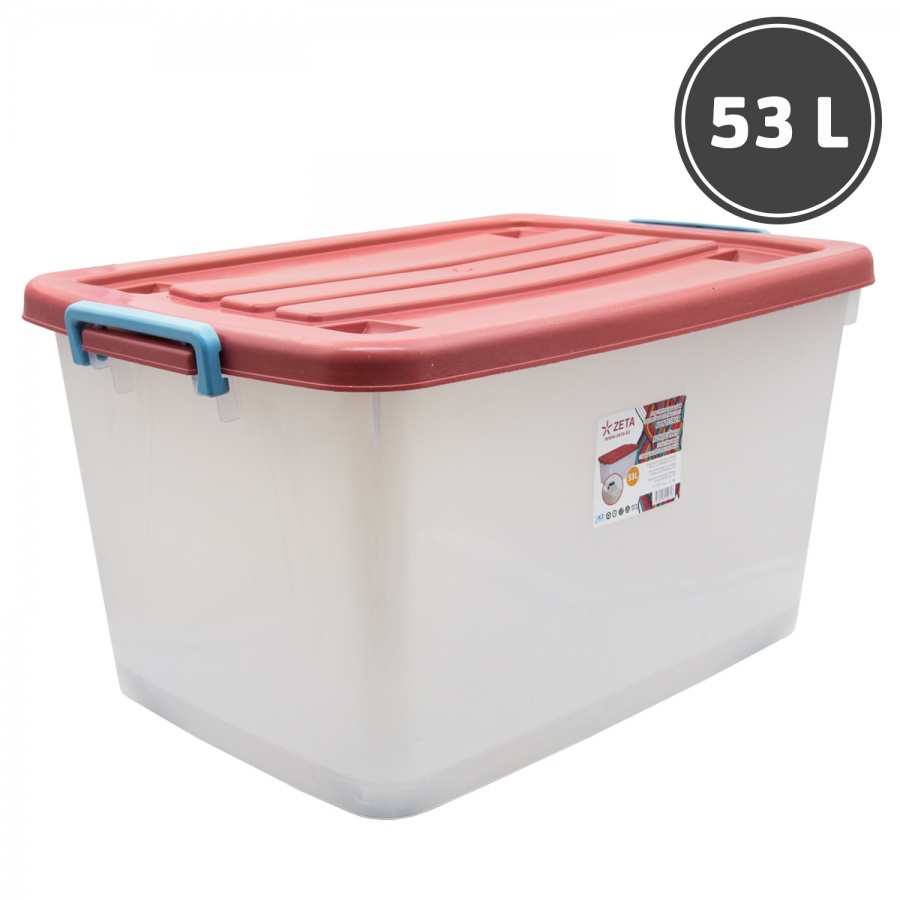 Container with a lid on wheels (53 l.)