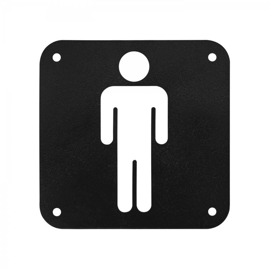 Information plate, metal Men's restroom